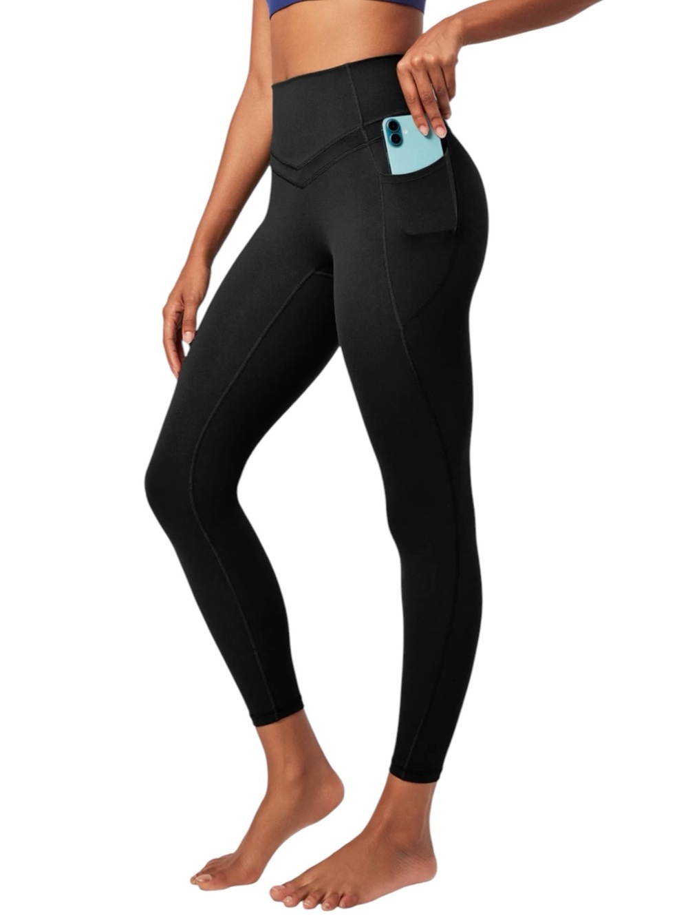 NWT IUGA PowerTight High Waisted Leggings XL Black Compression Side Pocket - Picture 4 of 16